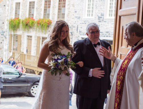 Quebec City intimate religious wedding ceremony