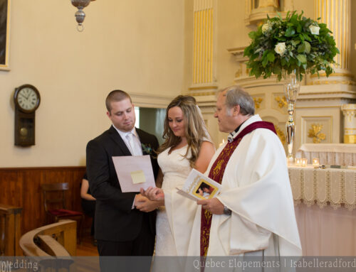 Quebec City intimate religious wedding ceremony