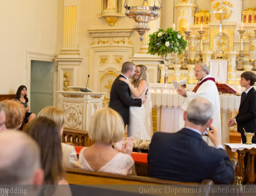 Quebec City intimate religious wedding ceremony